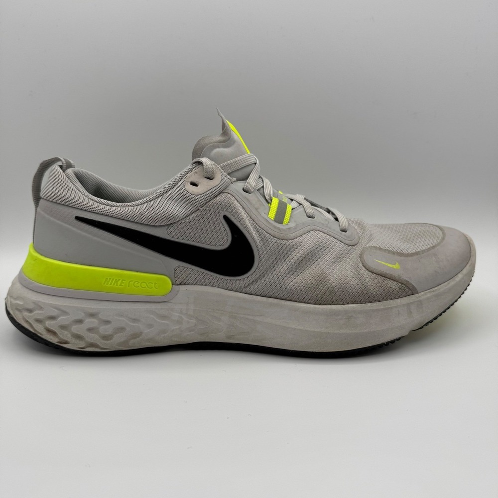 Nike Miler React Running Shoes Mens Size 14 Gray Neon Yellow CW1777-005 Sneakers